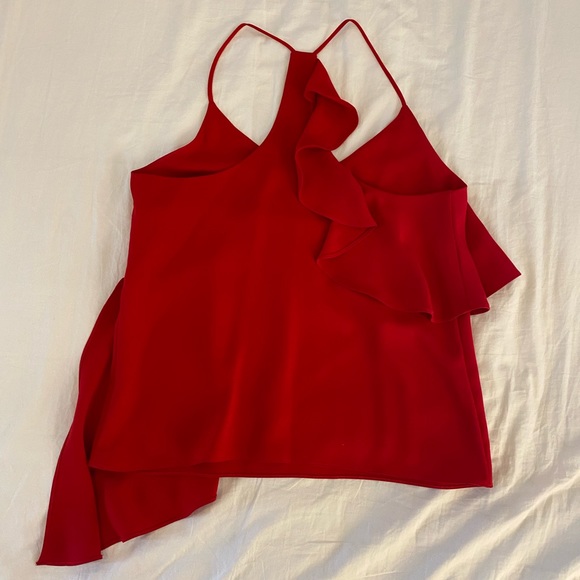 Amanda Uprichard Red Ruffle Top - Picture 6 of 9